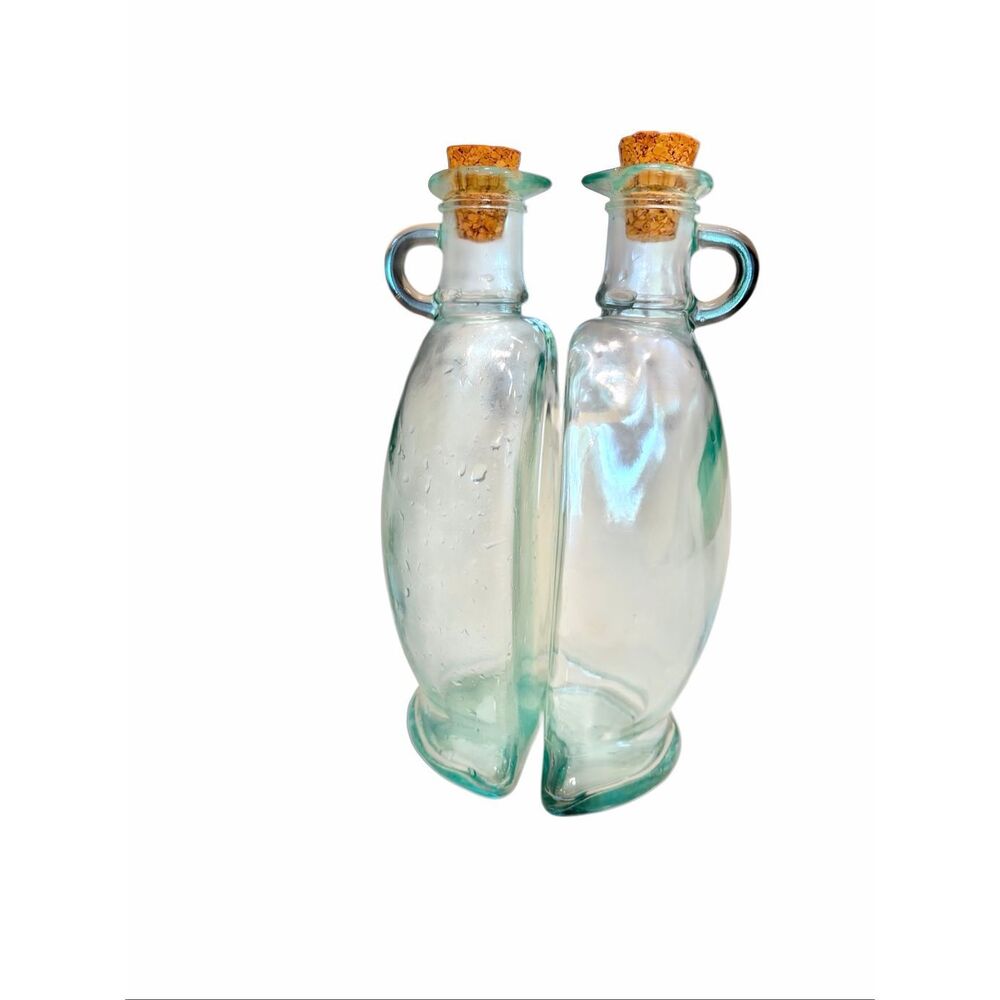 Vintage Vetreria Etrusca Aqua Green 500ml Half Bottles With Corks Set - Picture 3 of 8